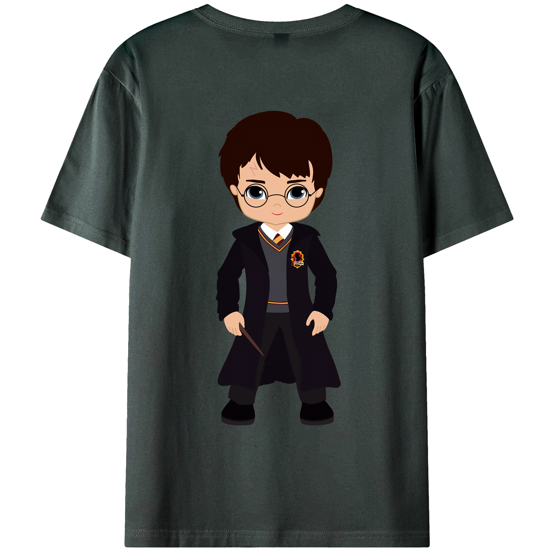 （画像用） Harry Potter ハリー・ポッターシリーズ 綿100％ メンズ半袖Tシャツ（バックプリント） 通気性